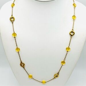 J. Crew Yellow Jeweled Disc Necklace
